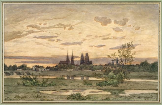 Wikoo.org - موسوعة الفنون الجميلة - اللوحة، العمل الفني Henri-Joseph Harpignies - A View of Moulins