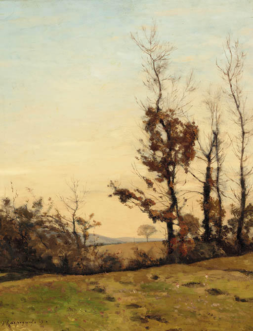 Wikioo.org - The Encyclopedia of Fine Arts - Painting, Artwork by Henri-Joseph Harpignies - An autumn sunset