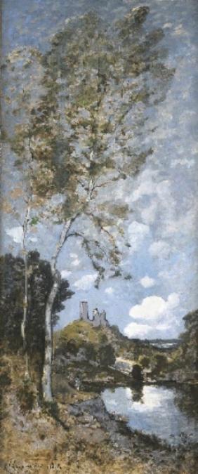 Wikioo.org - The Encyclopedia of Fine Arts - Painting, Artwork by Henri-Joseph Harpignies - Castle ruins at Hirisson