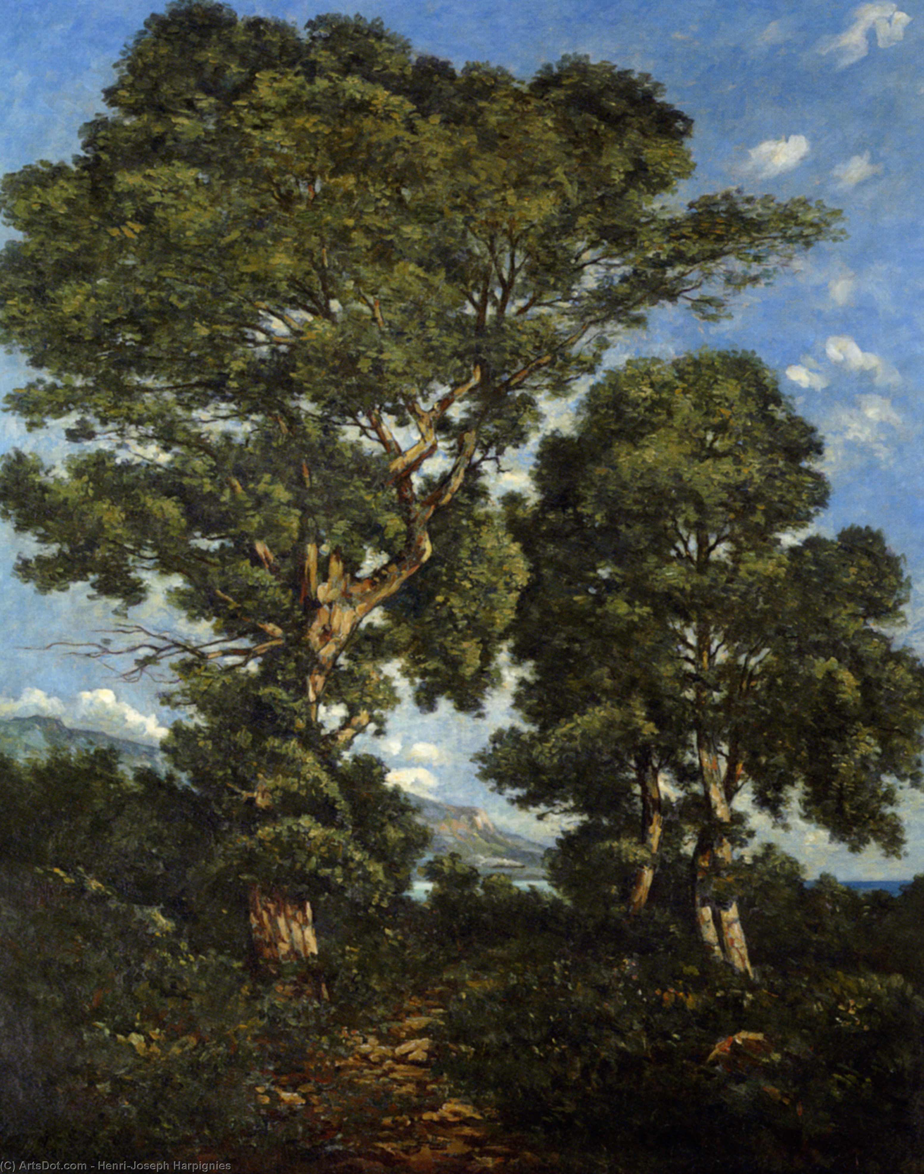WikiOO.org - Encyclopedia of Fine Arts - Maľba, Artwork Henri-Joseph Harpignies - In The Forest