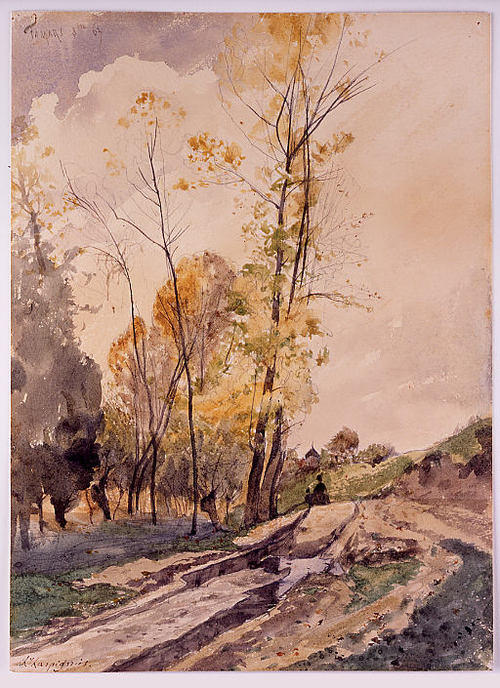 WikiOO.org - Güzel Sanatlar Ansiklopedisi - Resim, Resimler Henri-Joseph Harpignies - Landscape at Famars