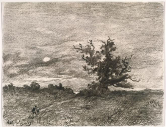 Wikioo.org - สารานุกรมวิจิตรศิลป์ - จิตรกรรม Henri-Joseph Harpignies - Moonlit Landscape