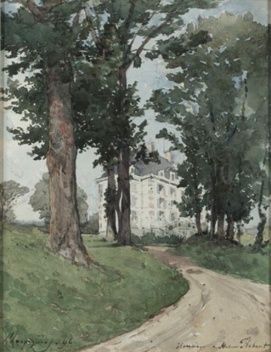 Wikioo.org - The Encyclopedia of Fine Arts - Painting, Artwork by Henri-Joseph Harpignies - The Flehant residence