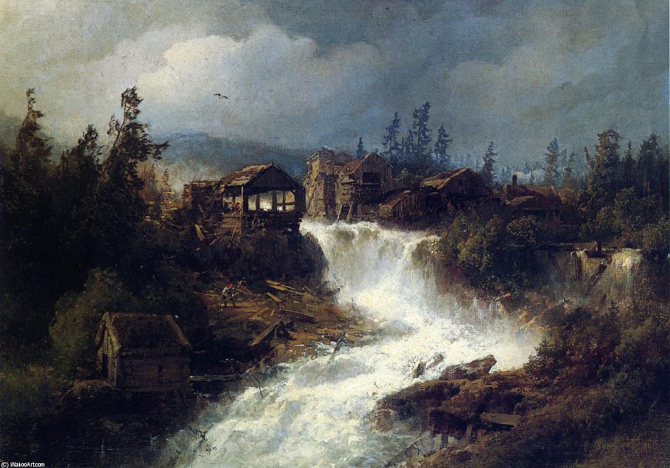 WikiOO.org - Енциклопедия за изящни изкуства - Живопис, Произведения на изкуството Herman Herzog - Logging in the Mountains
