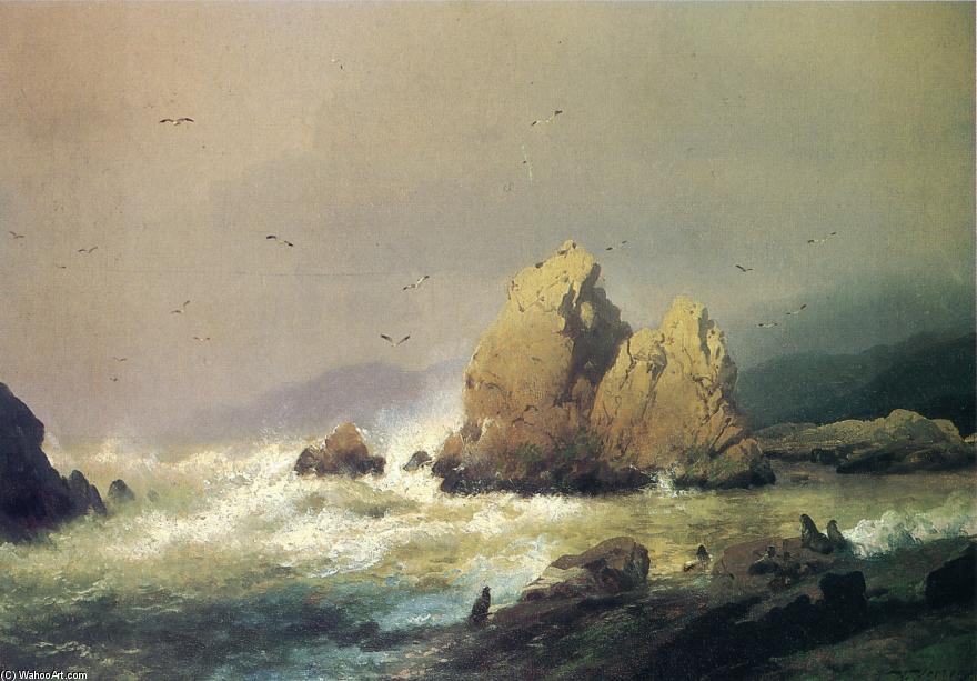 WikiOO.org - Encyclopedia of Fine Arts - Maalaus, taideteos Herman Herzog - Seal Rocks