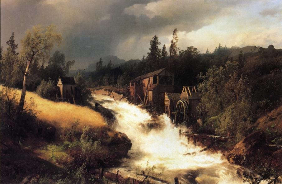 Wikioo.org - The Encyclopedia of Fine Arts - Painting, Artwork by Herman Herzog - The Old Water Mill 1