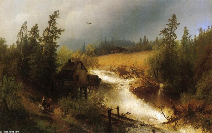 Wikioo.org - The Encyclopedia of Fine Arts - Painting, Artwork by Herman Herzog - The Old Watermill