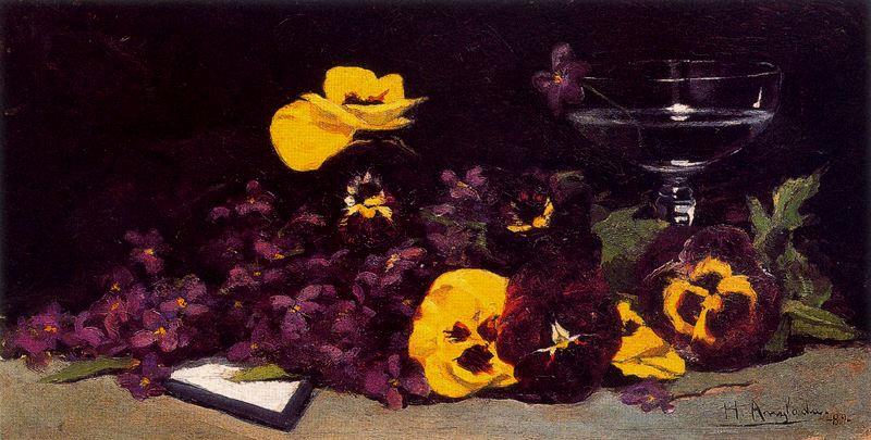 Wikioo.org - The Encyclopedia of Fine Arts - Painting, Artwork by Hermen Anglada Camarasa - Flowers and Cup