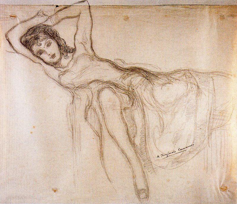 WikiOO.org - Enciklopedija dailės - Tapyba, meno kuriniai Hermen Anglada Camarasa - Woman lying