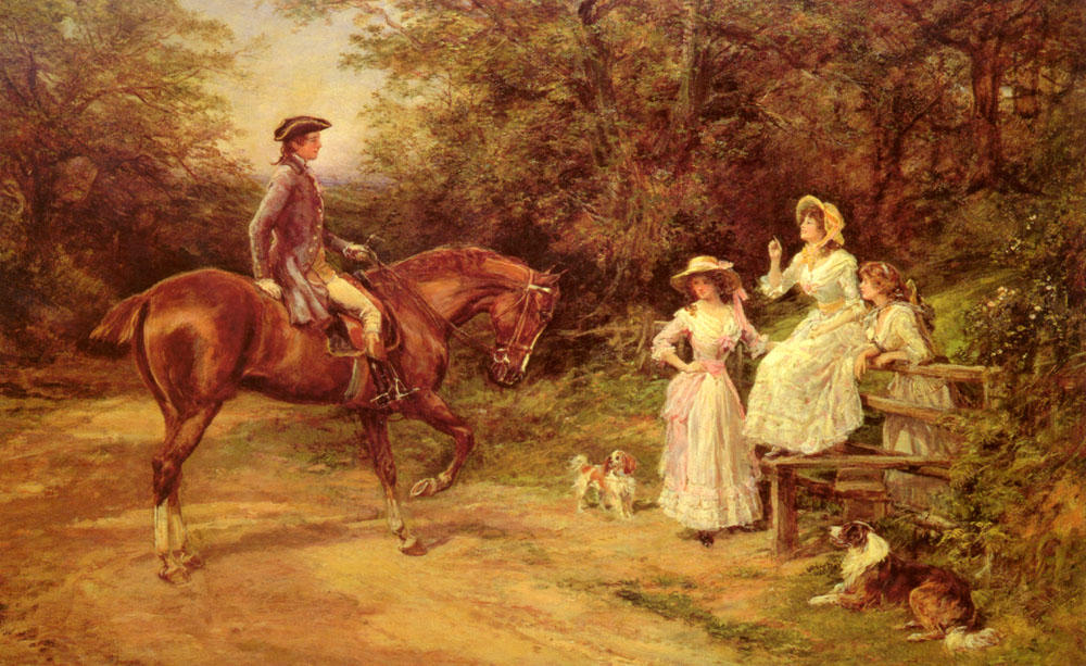 Wikioo.org - The Encyclopedia of Fine Arts - Painting, Artwork by Heywood Hardy - A Meeting By The Stile