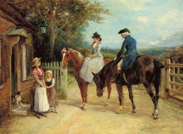 Wikioo.org - The Encyclopedia of Fine Arts - Painting, Artwork by Heywood Hardy - A Stop Before the Ride