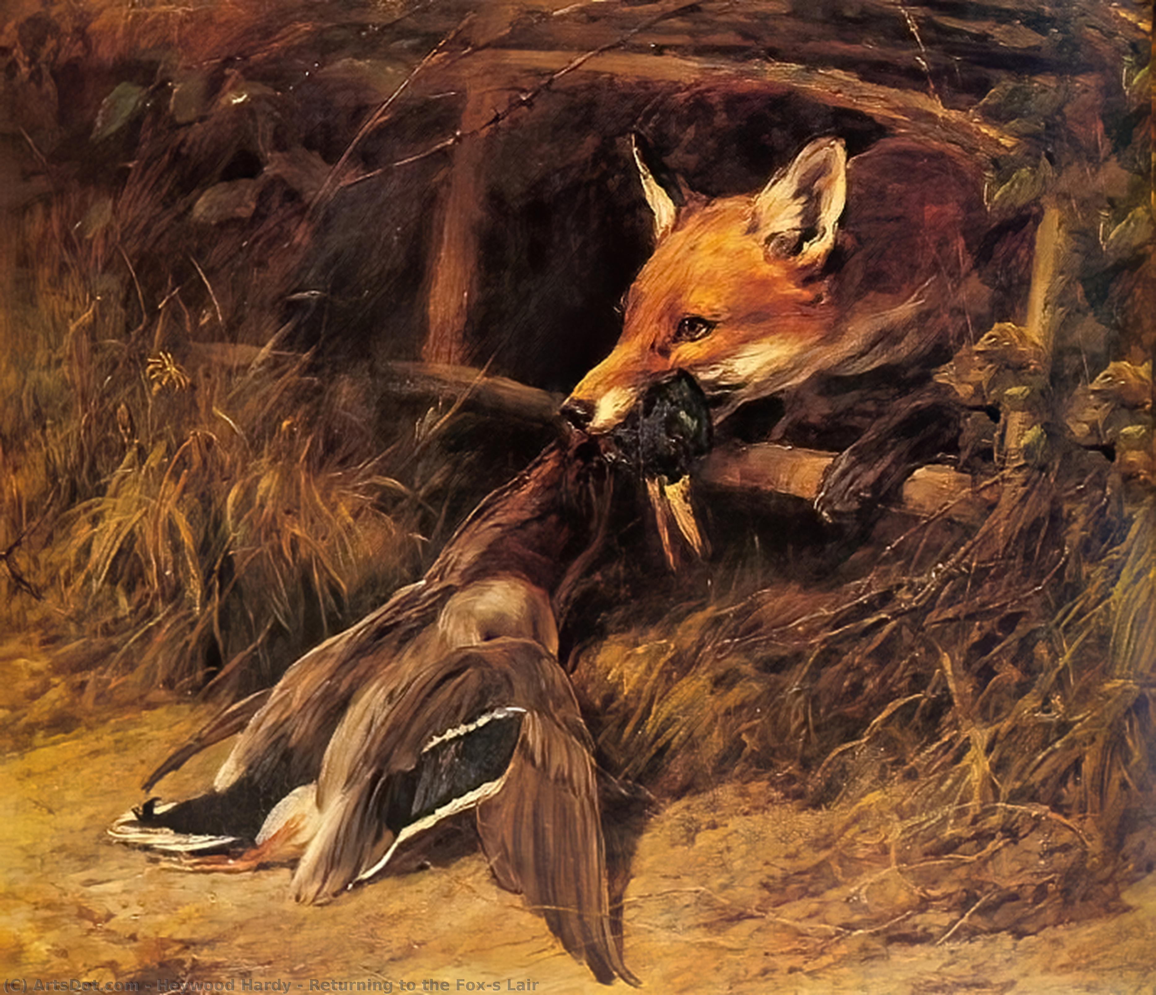 Wikioo.org - The Encyclopedia of Fine Arts - Painting, Artwork by Heywood Hardy - Returning to the Fox's Lair