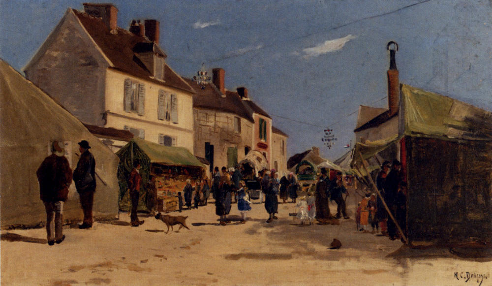 Wikioo.org - The Encyclopedia of Fine Arts - Painting, Artwork by Hippolyte Camille Delpy - A paved Street Dieppe