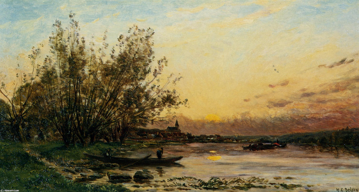 Wikioo.org - The Encyclopedia of Fine Arts - Painting, Artwork by Hippolyte Camille Delpy - Twilight