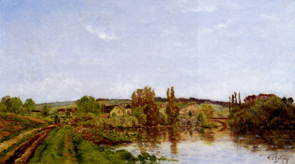 Wikioo.org - The Encyclopedia of Fine Arts - Painting, Artwork by Hippolyte Camille Delpy - Walking Along The River