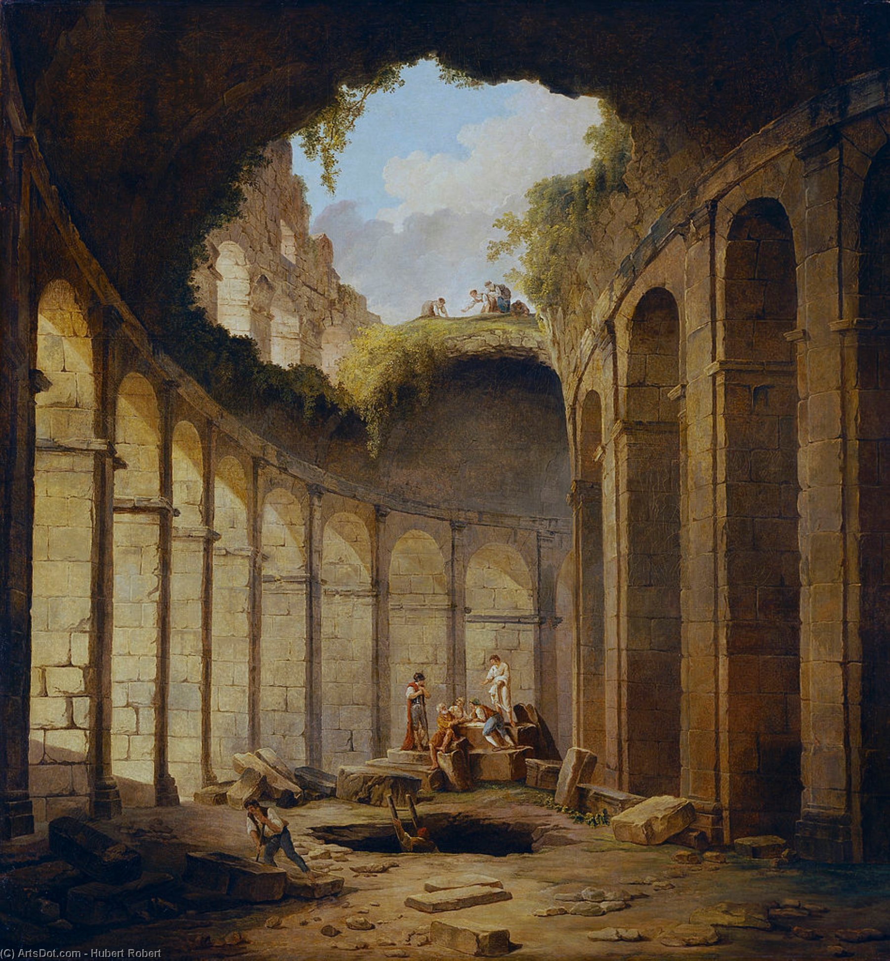 Wikioo.org - The Encyclopedia of Fine Arts - Painting, Artwork by Hubert Robert - Colosseum 1