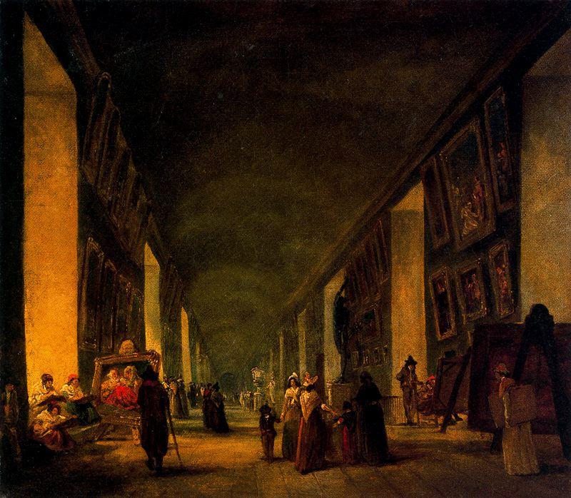 WikiOO.org - 백과 사전 - 회화, 삽화 Hubert Robert - La Galería Grande del Louvre