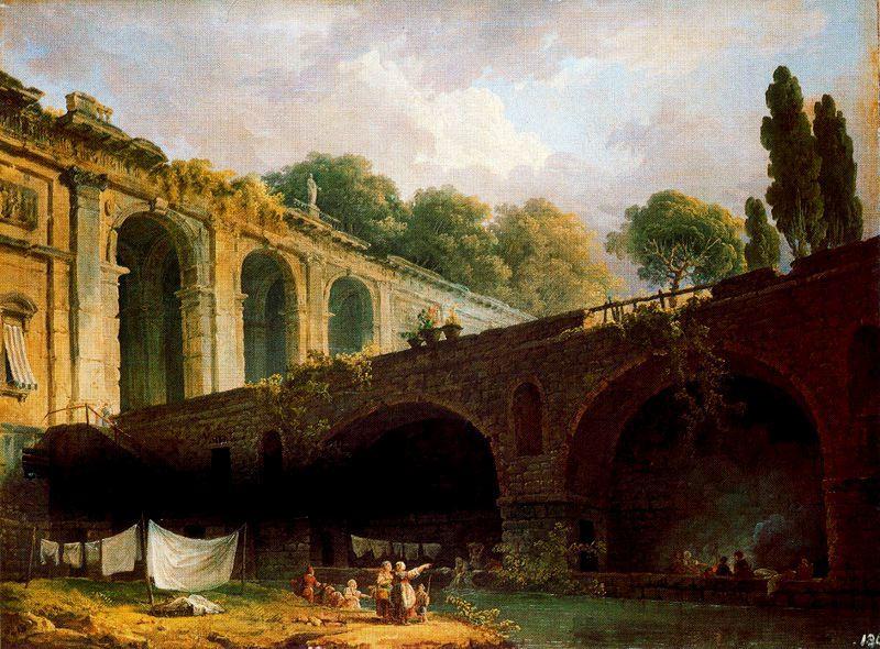 Wikioo.org – L'Encyclopédie des Beaux Arts - Peinture, Oeuvre de Hubert Robert - La Villa Madama cerca de Roma