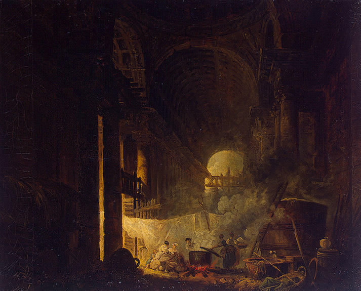 WikiOO.org - Enciklopedija dailės - Tapyba, meno kuriniai Hubert Robert - Laundresses in the Ruins