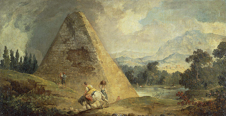 WikiOO.org - 百科事典 - 絵画、アートワーク Hubert Robert - ケスティウスのピラミッド
