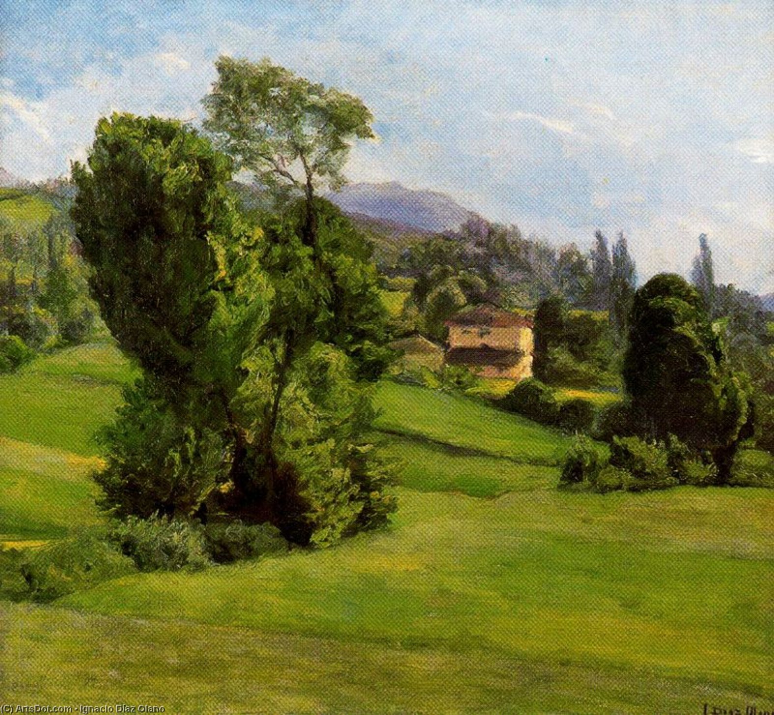 Wikioo.org - The Encyclopedia of Fine Arts - Painting, Artwork by Ignacio Díaz Olano - Basque landscape