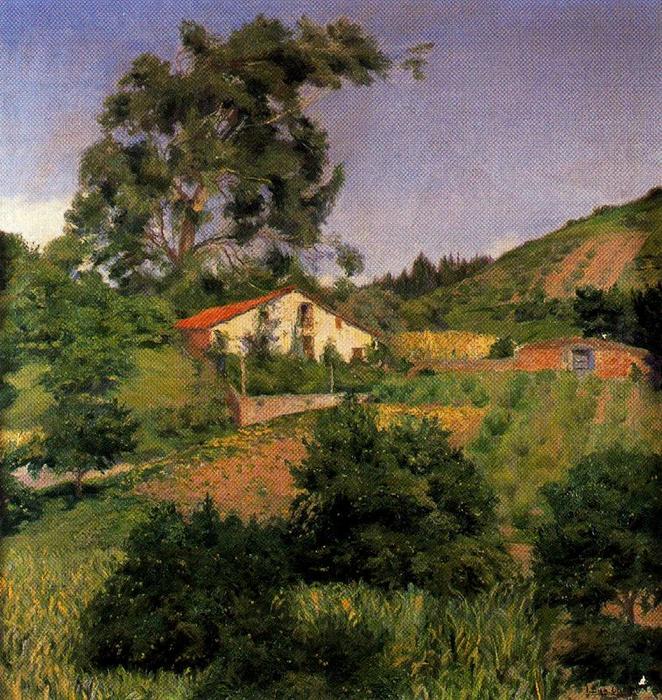 Wikioo.org - The Encyclopedia of Fine Arts - Painting, Artwork by Ignacio Díaz Olano - Landscape with farmhouse 1