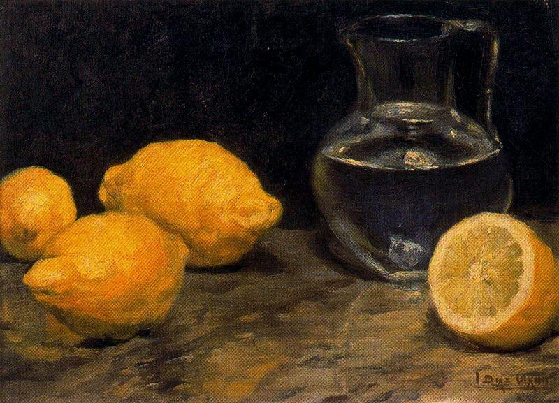 Wikioo.org - สารานุกรมวิจิตรศิลป์ - จิตรกรรม Ignacio Díaz Olano - Lemons and water jug