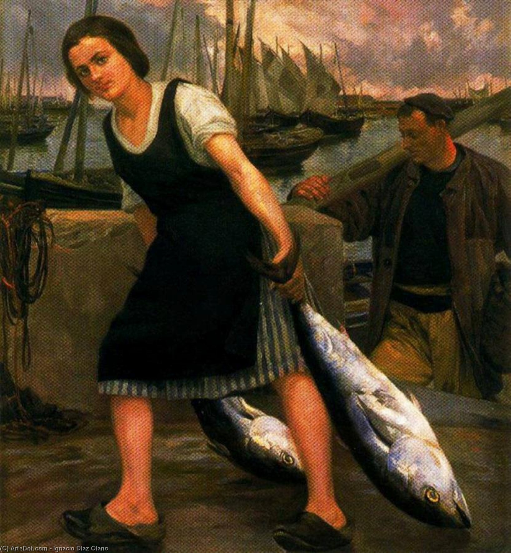 Wikioo.org - The Encyclopedia of Fine Arts - Painting, Artwork by Ignacio Díaz Olano - The fisherman's daughter