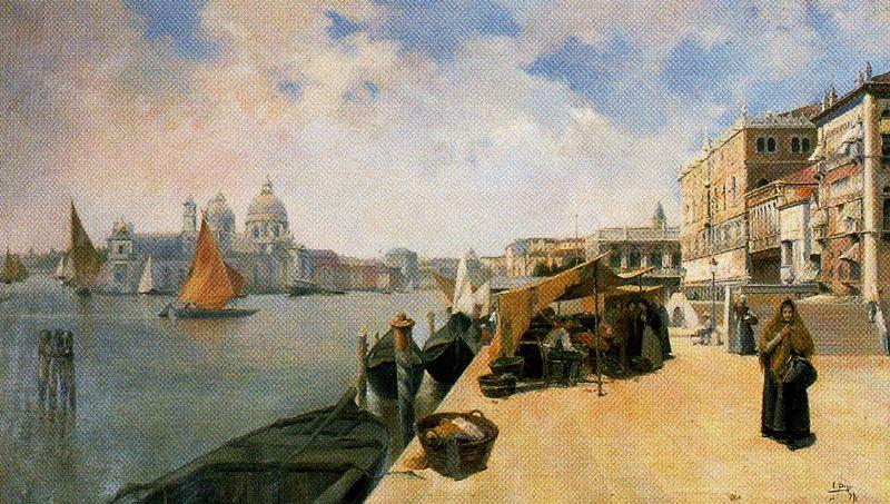 Wikioo.org - The Encyclopedia of Fine Arts - Painting, Artwork by Ignacio Díaz Olano - Venice. The bank market