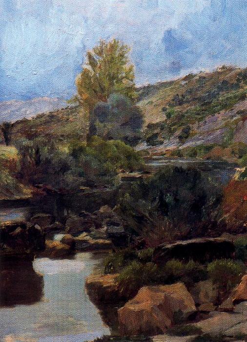 WikiOO.org - Encyclopedia of Fine Arts - Maleri, Artwork Ignacio Díaz Olano - Zadorra River in Villodas
