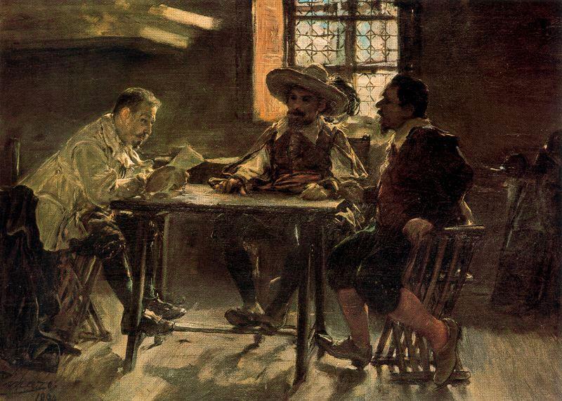 Wikioo.org – La Enciclopedia de las Bellas Artes - Pintura, Obras de arte de Ignacio Pinazo Camarlench - Salón de caballeros