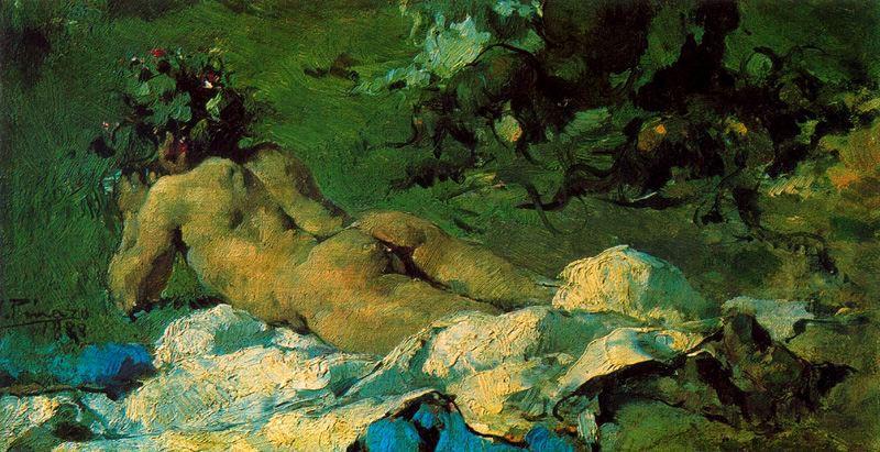 Wikioo.org - The Encyclopedia of Fine Arts - Painting, Artwork by Ignacio Pinazo Camarlench - Nude 2