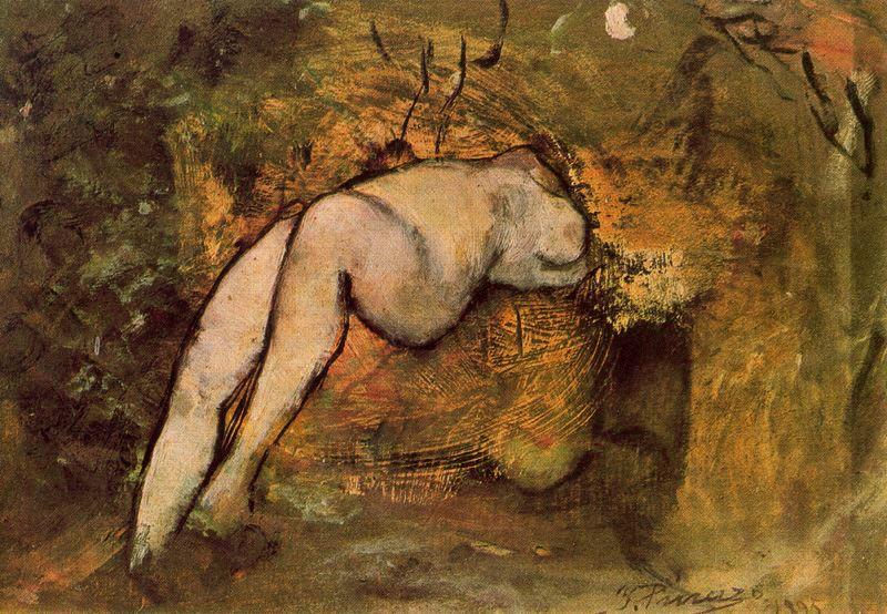 Wikioo.org - The Encyclopedia of Fine Arts - Painting, Artwork by Ignacio Pinazo Camarlench - Nude study