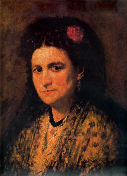 Wikioo.org - The Encyclopedia of Fine Arts - Painting, Artwork by Ignacio Pinazo Camarlench - Portrait of Doña María Martínez Monfort