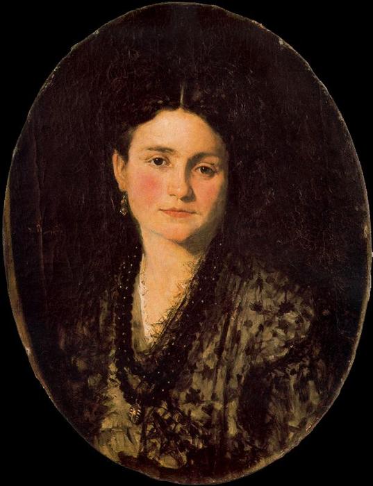 Wikioo.org - The Encyclopedia of Fine Arts - Painting, Artwork by Ignacio Pinazo Camarlench - Portrait of Doña Teresa Martínez