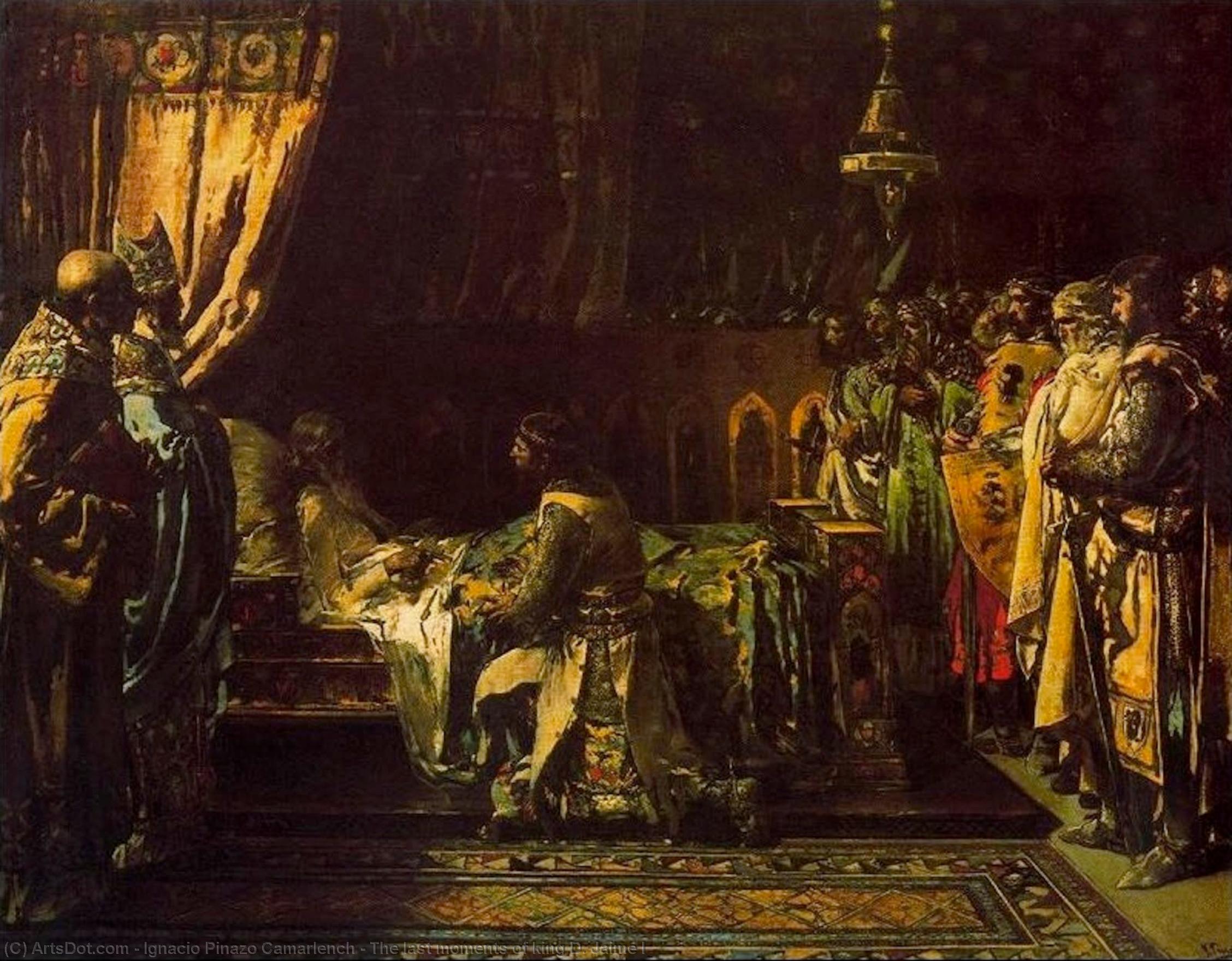 Wikioo.org - Bách khoa toàn thư về mỹ thuật - Vẽ tranh, Tác phẩm nghệ thuật Ignacio Pinazo Camarlench - The last moments of king D. Jaime I