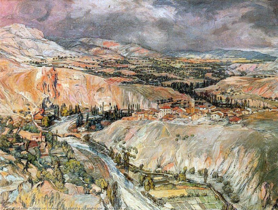 Wikioo.org - The Encyclopedia of Fine Arts - Painting, Artwork by Ignacio Zuloaga Y Zabaleta - Landscape of Navarra