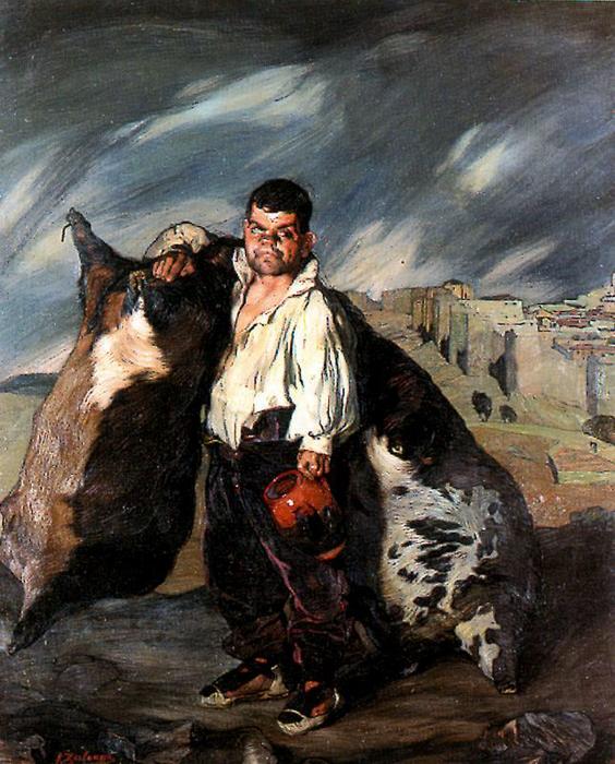 WikiOO.org - Güzel Sanatlar Ansiklopedisi - Resim, Resimler Ignacio Zuloaga Y Zabaleta - The dwarf Gregory, the boatman