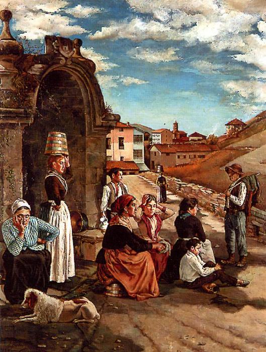 Wikioo.org - The Encyclopedia of Fine Arts - Painting, Artwork by Ignacio Zuloaga Y Zabaleta - The well at Éibar
