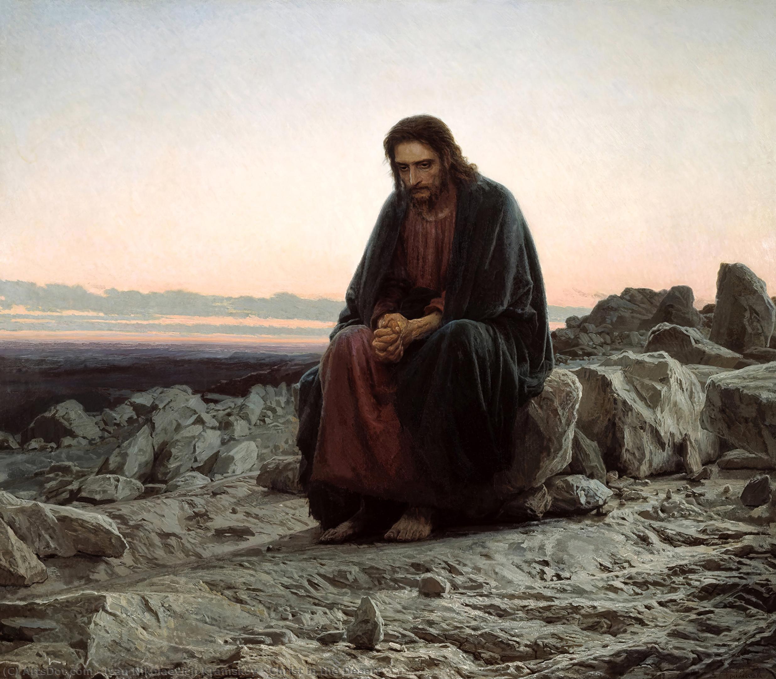 Wikioo.org – L'Encyclopédie des Beaux Arts - Peinture, Oeuvre de Ivan Nikolaevich Kramskoy - jésus christ dans le désert