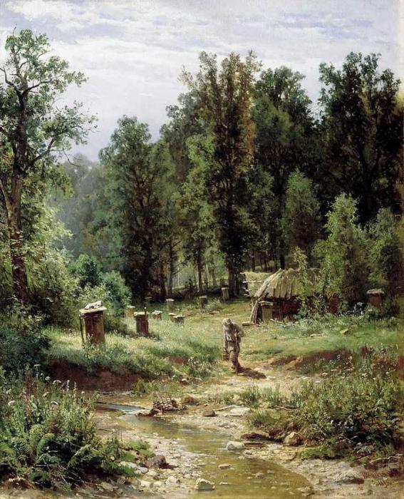 WikiOO.org - 백과 사전 - 회화, 삽화 Ivan Ivanovich Shishkin - Apiary in a forest