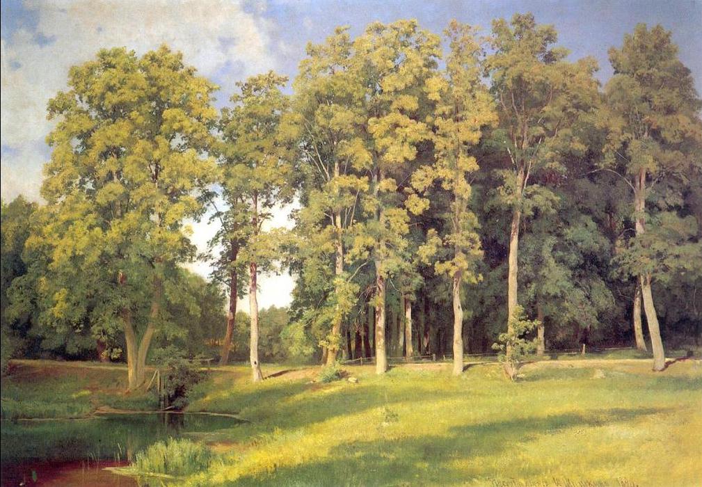 Wikioo.org - The Encyclopedia of Fine Arts - Painting, Artwork by Ivan Ivanovich Shishkin - Grove near pond