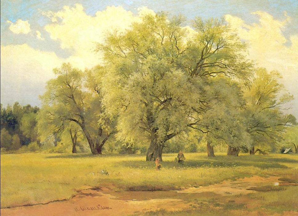 WikiOO.org - Encyclopedia of Fine Arts - Maľba, Artwork Ivan Ivanovich Shishkin - Willows alight a sun