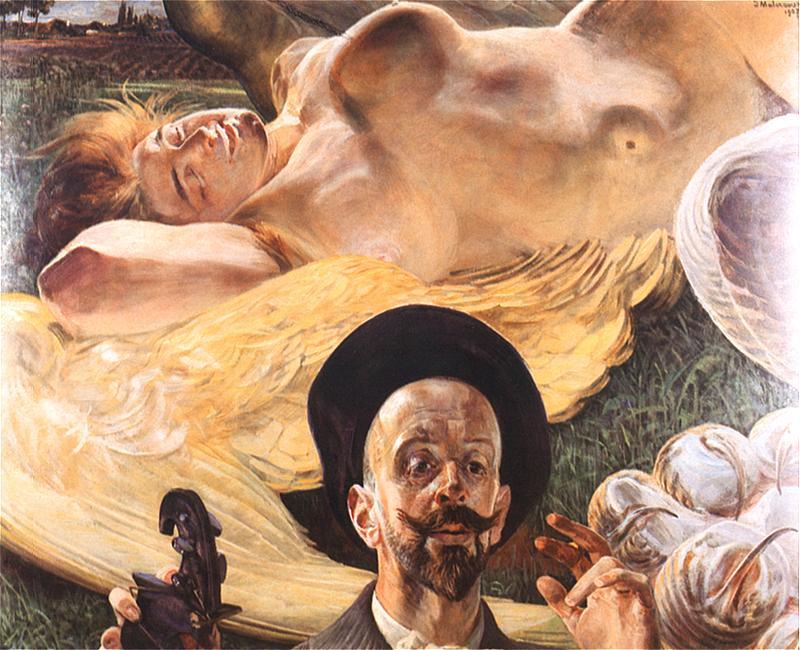 WikiOO.org - Encyclopedia of Fine Arts - Målning, konstverk Jacek Malczewski - A moment of creation - Harpy in a dream