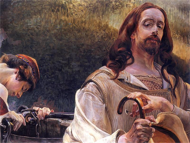 Wikioo.org - The Encyclopedia of Fine Arts - Painting, Artwork by Jacek Malczewski - Christ and the Samaritan Woman