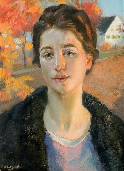 Wikioo.org - The Encyclopedia of Fine Arts - Painting, Artwork by Jacek Malczewski - Portrait in Autumn Sunshine