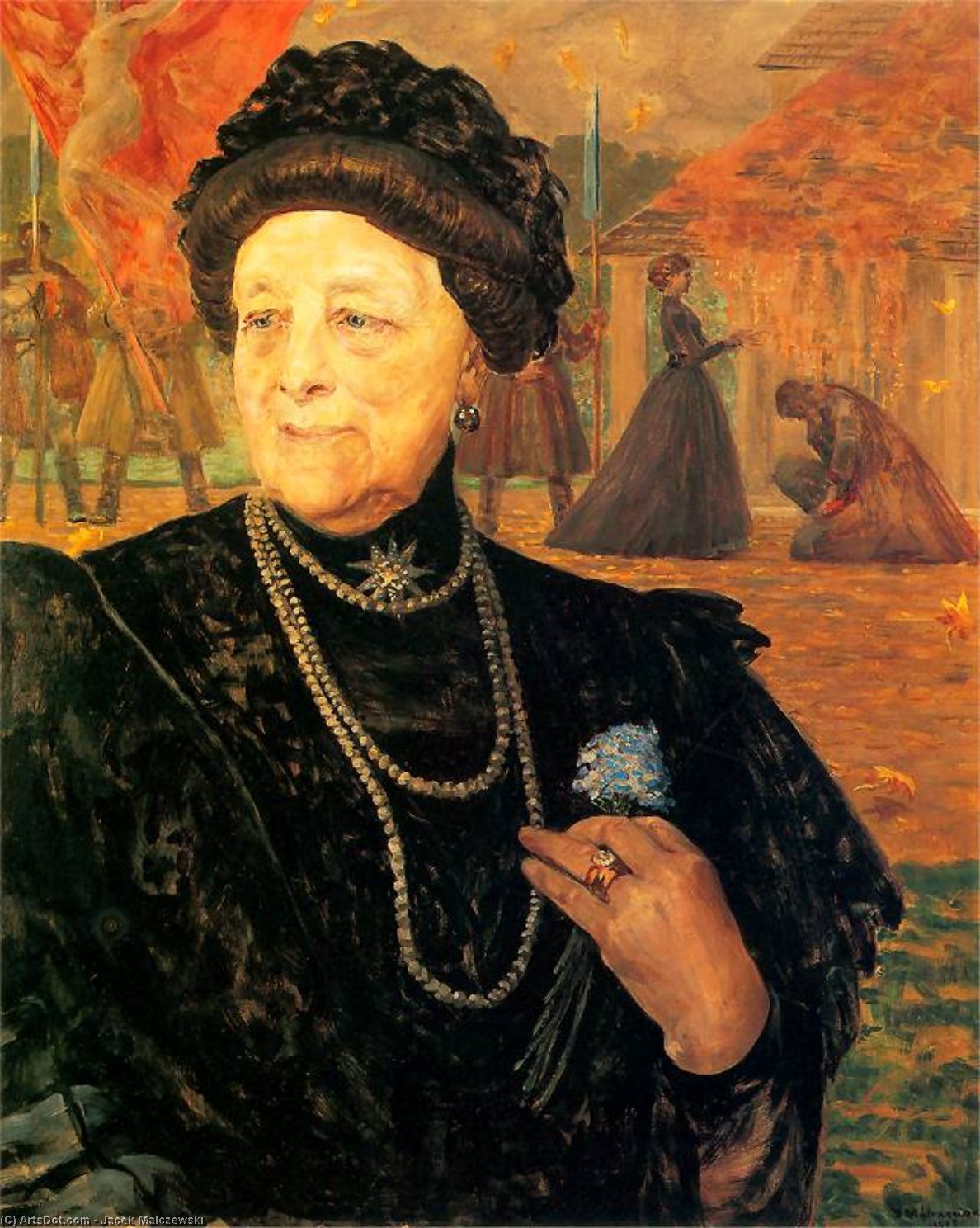 Wikioo.org - The Encyclopedia of Fine Arts - Painting, Artwork by Jacek Malczewski - Portrait of a mother in law - Mary Gralewski