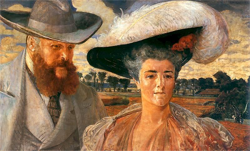 Wikioo.org - The Encyclopedia of Fine Arts - Painting, Artwork by Jacek Malczewski - Portrait of Margaret and Charles Lanckoronski
