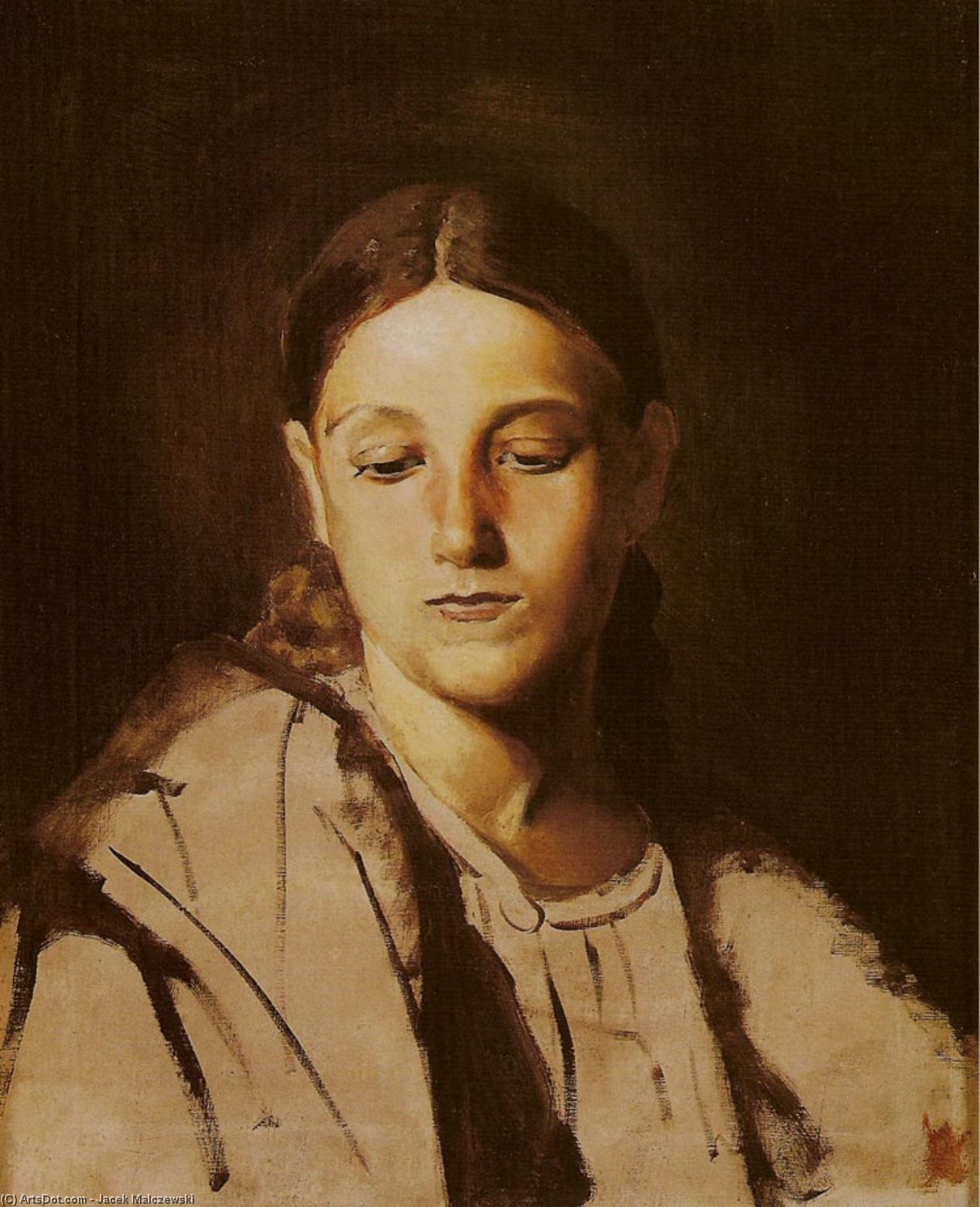 Wikioo.org - The Encyclopedia of Fine Arts - Painting, Artwork by Jacek Malczewski - Portrait study for Our Lady