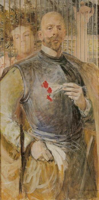 WikiOO.org - Encyclopedia of Fine Arts - Maalaus, taideteos Jacek Malczewski - Self-Portrait with Muse 1